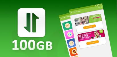 برنامه‌نما 100 GB internet Data GB MB App عکس از صفحه