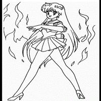 Sailor Mars Coloring Game imagem de tela 2