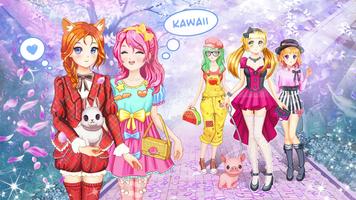 귀여운 옷입히기게임 : 애니메이션 소녀 게임 포스터