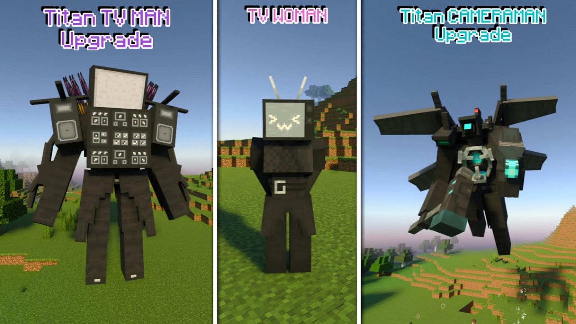 Cameraman Titan Minecraft. Титан камерамен SKIBIDI Toilet. Камерамэн Титан скидитуалет майнкрафт. Аддон на SKIBIDI Toilet в майнкрафт. Моды на майнкрафт тв титан 3.0