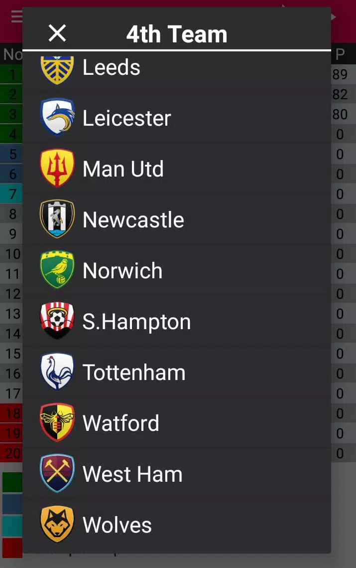 Android용 Premier League Table Creator - Standings - 21/22 APK