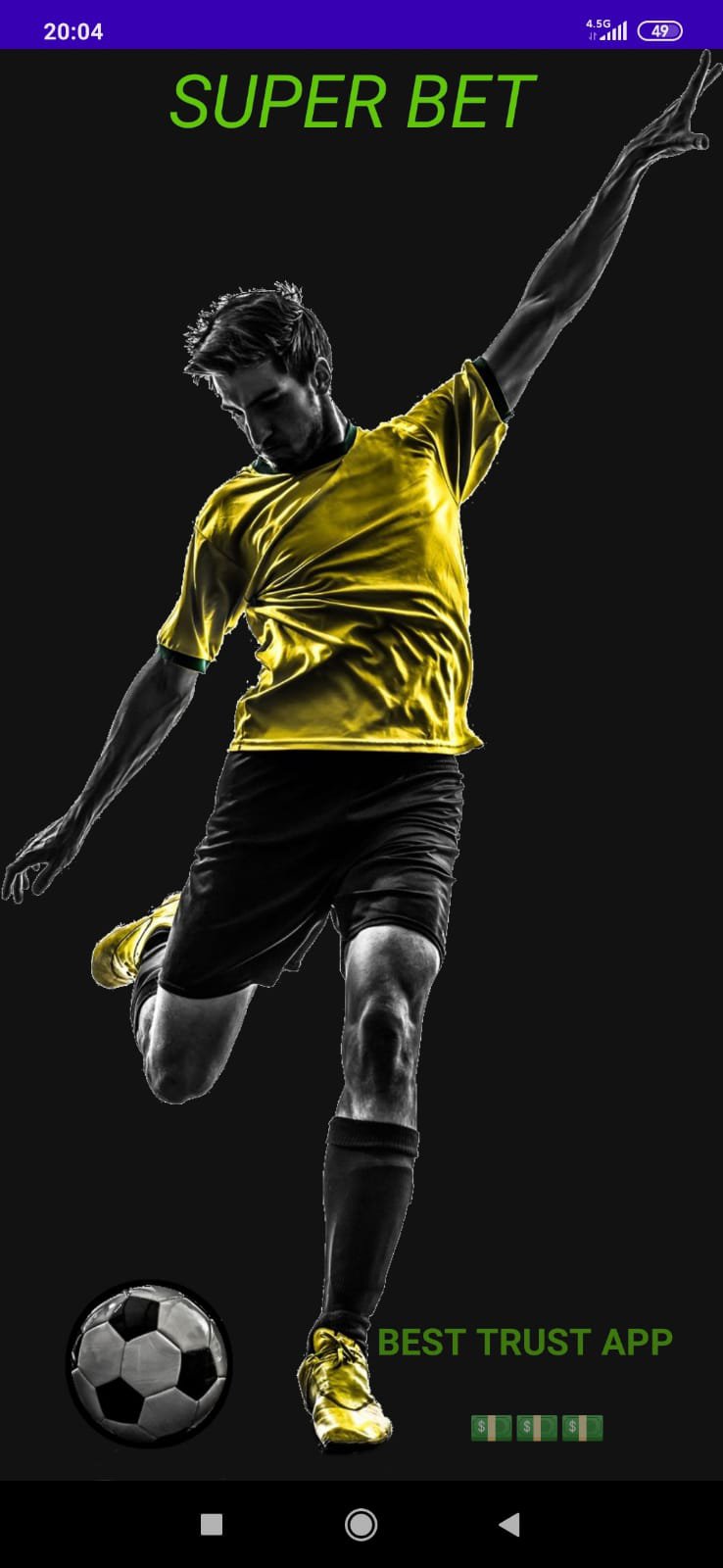 Zrzut ekranu aplikacji Superbet pokazujący interfejs główny
