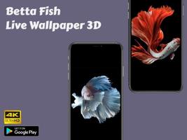 betta fish يعيش خلفية 3D الملصق