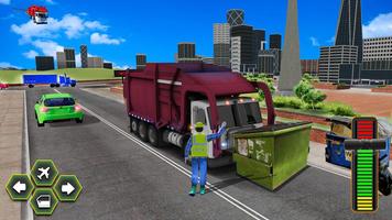 City Flying Garbage Truck driving simulator Game screenshot 2