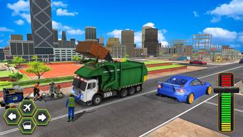 City Flying Garbage Truck driving simulator Game screenshot 3