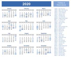2020 World Public Holiday Cale capture d'écran 1