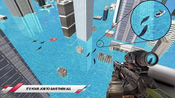 Deadly Shark Hunting City Attack Sniper screenshot 2