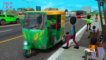 Stickman Tuk Tuk Auto Rickshaw Taxi Driving poster