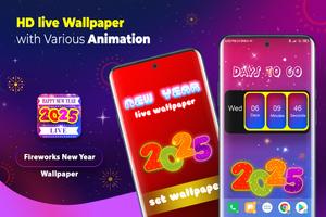 Fireworks New Year Wallpaper اسکرین شاٹ 3
