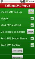 Talking SMS Popup - SMS Talker 스크린샷 1