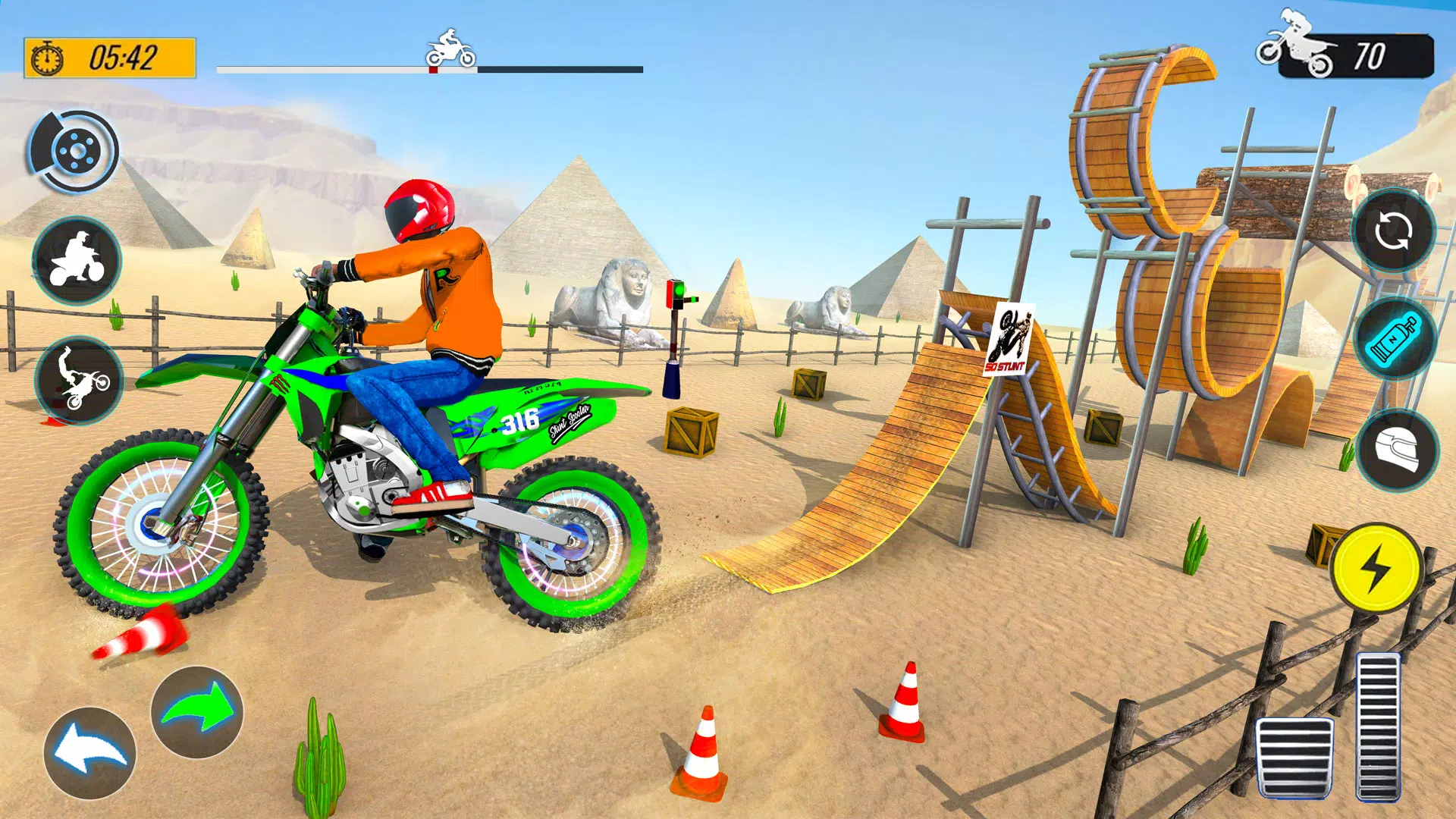 Jogo de aventura 3D de corrida de acrobacias de moto real: jogos