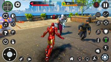 iron super hero city war fight Affiche