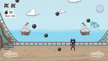 Pirate survival: Bomb edition. Stickman like game captura de pantalla 3