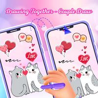 Drawing Together - Couple Draw Plakat