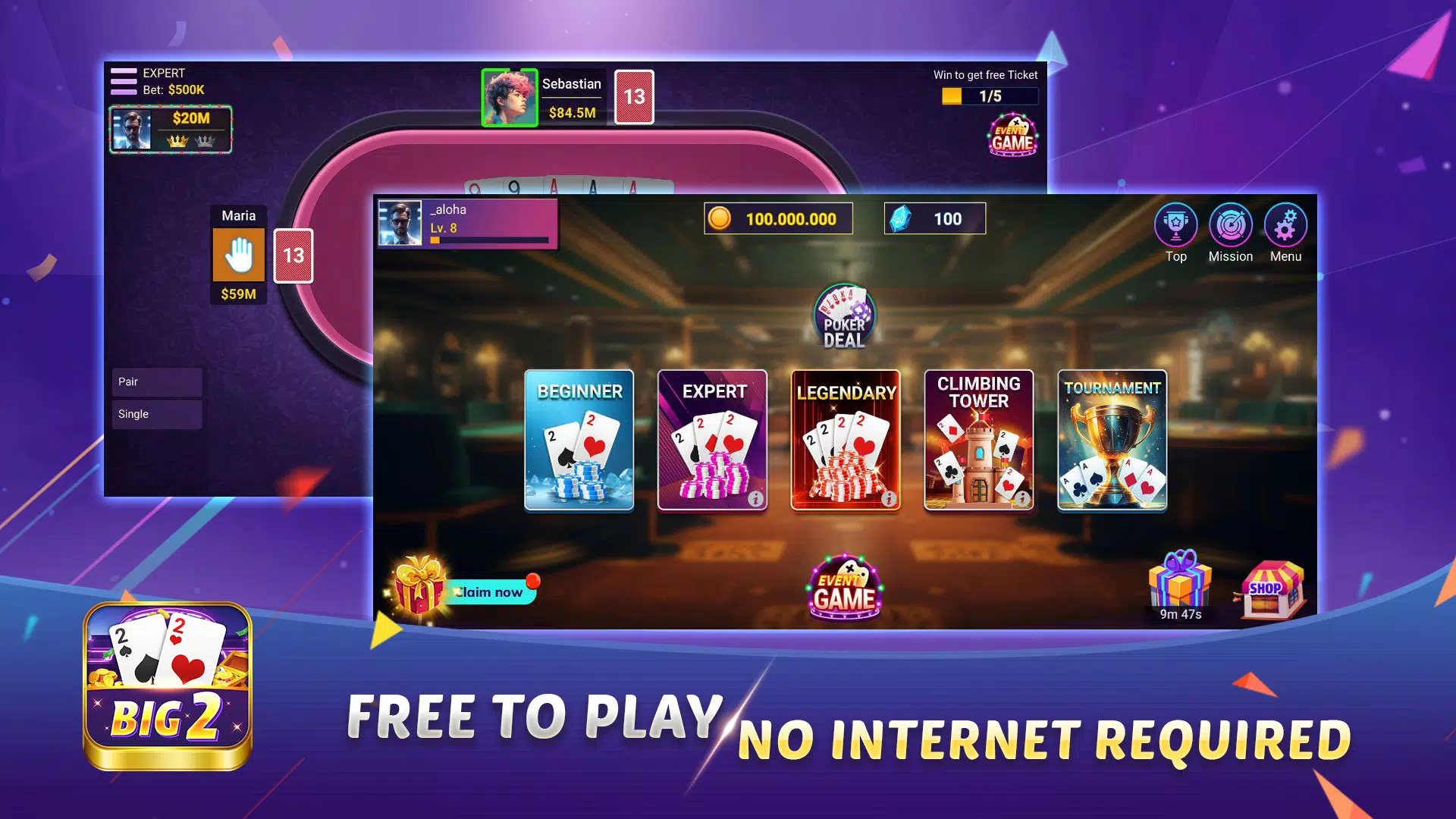 Big 2 - Offline Card Game Big 2 - Offline Card Game