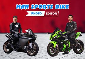 Man Sports Bike Photo Editor Affiche