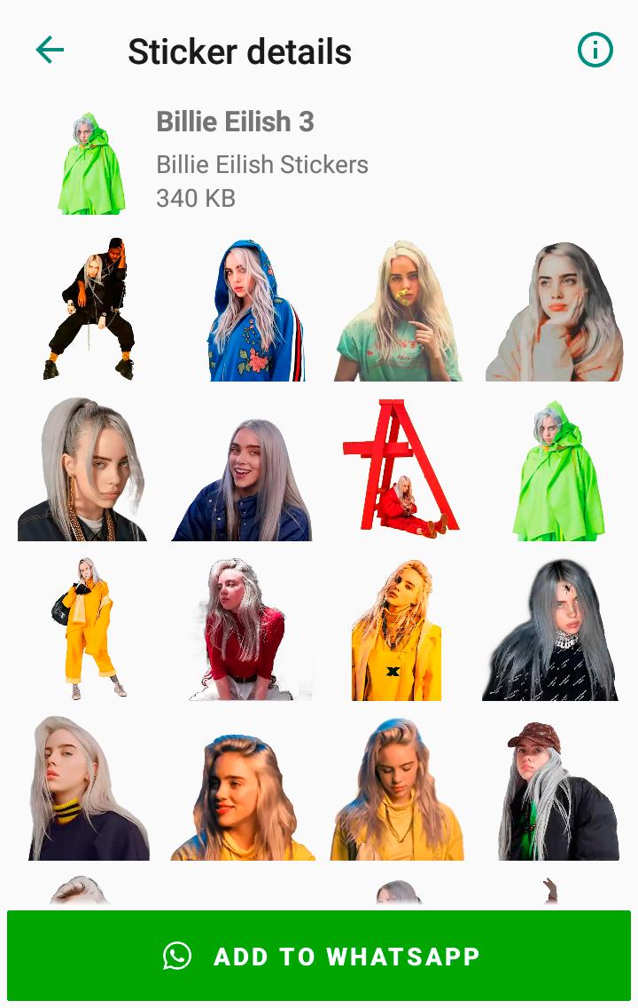 Billie Eilish Stickers For Android Apk Download - billie eilish roblox character