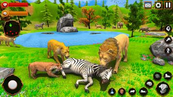 Lion Family Simulator Games Affiche
