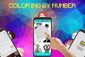 Art BTS Pixel Coloring Number Cartaz