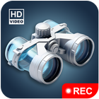 binoculares cámara con zoom hd icono