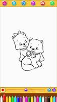 Cute Cat Coloring постер