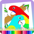 Livre de coloriage d'oiseau icône