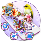 Bird Purple Flower Launcher Theme icône