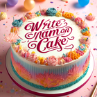 Birthday Name on Cake Photo-icoon