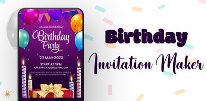 Birthday Invitation Card Maker Affiche