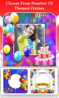 Birthday Photo Card Maker : Cake & Photo Frame capture d'écran 1