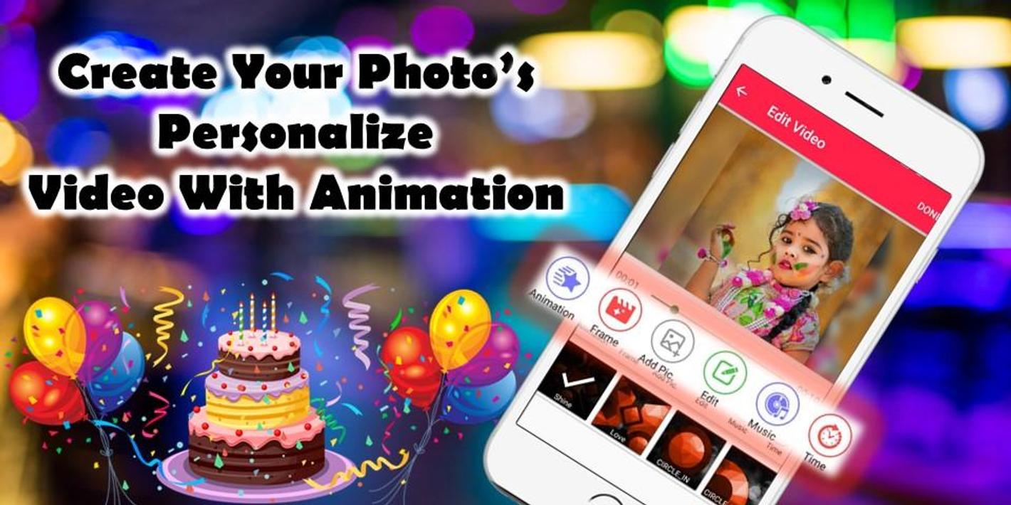 Android용 Happy Birthday Video Maker With Song, Name & Photo - APK 다운로드