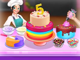 Cake Bakery Kids Cooking Games Affiche