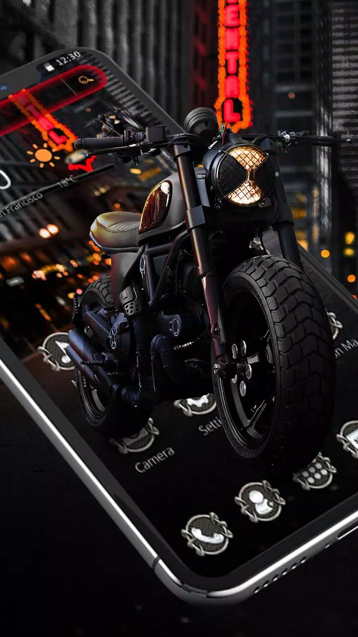 Thème de la moto noire cool APK pour Android Télécharger