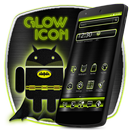 Black Android Glow Robot Theme APK