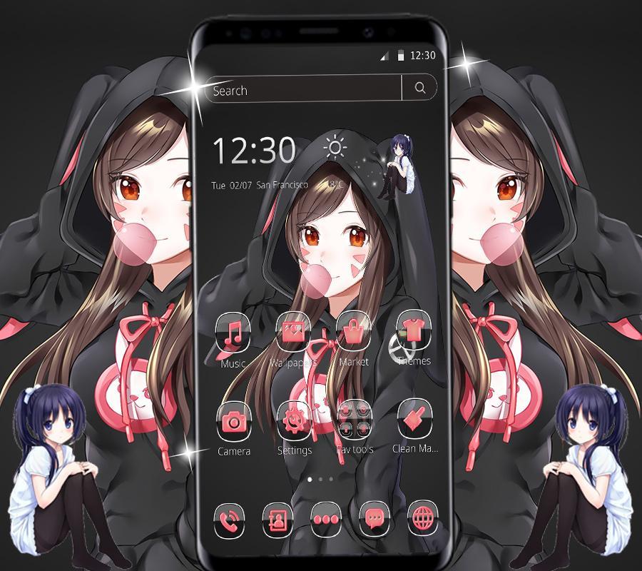 Black Anime Girly Theme For Android Apk Download