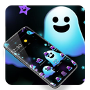Cute Blue Cartoon Ghost Theme APK