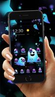 Cute Blue Cartoon Ghost Theme poster