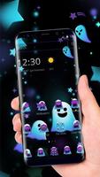 Cute Blue Cartoon Ghost Theme screenshot 2