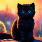 Fonds d'écran chat noir icône