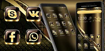 temas para celular-Tema de Black Golden Brown