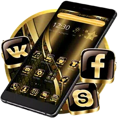 Baixar temas para celular - Tema marrom dourado preto APK