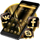 Schwarzes goldenes Brown-Thema APK