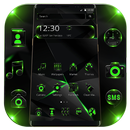 Black Neon Green Light Theme APK