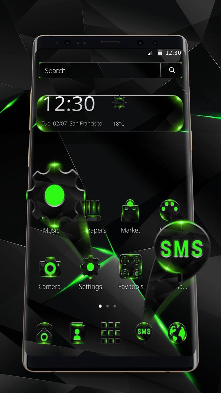 Black Neon Green Light Theme For Android Apk Download - blackgreen exit signs flashing signs roblox