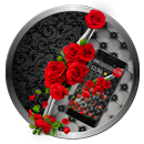 Black Leather Red Rose Theme APK
