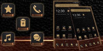 Black brown leather theme captura de pantalla 3