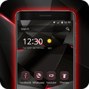 Black  Red Tech Line Theme APK
