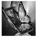 Thème Papillon Blanc Noir APK