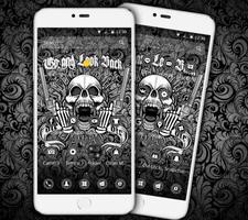 Black And Write Skull Gun Theme poster