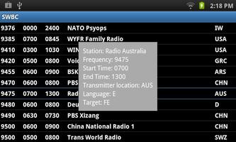 Shortwave Broadcast Schedules capture d'écran 1